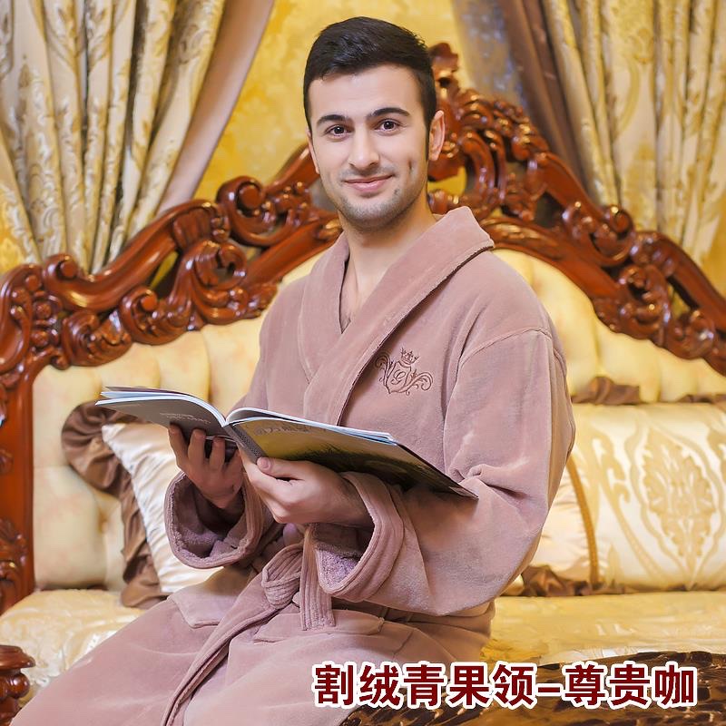 Nicefoto Hotel Supplies Five-Star Hotel Bathrobe Pure Terry Green Fruit Collar Kimono Collar