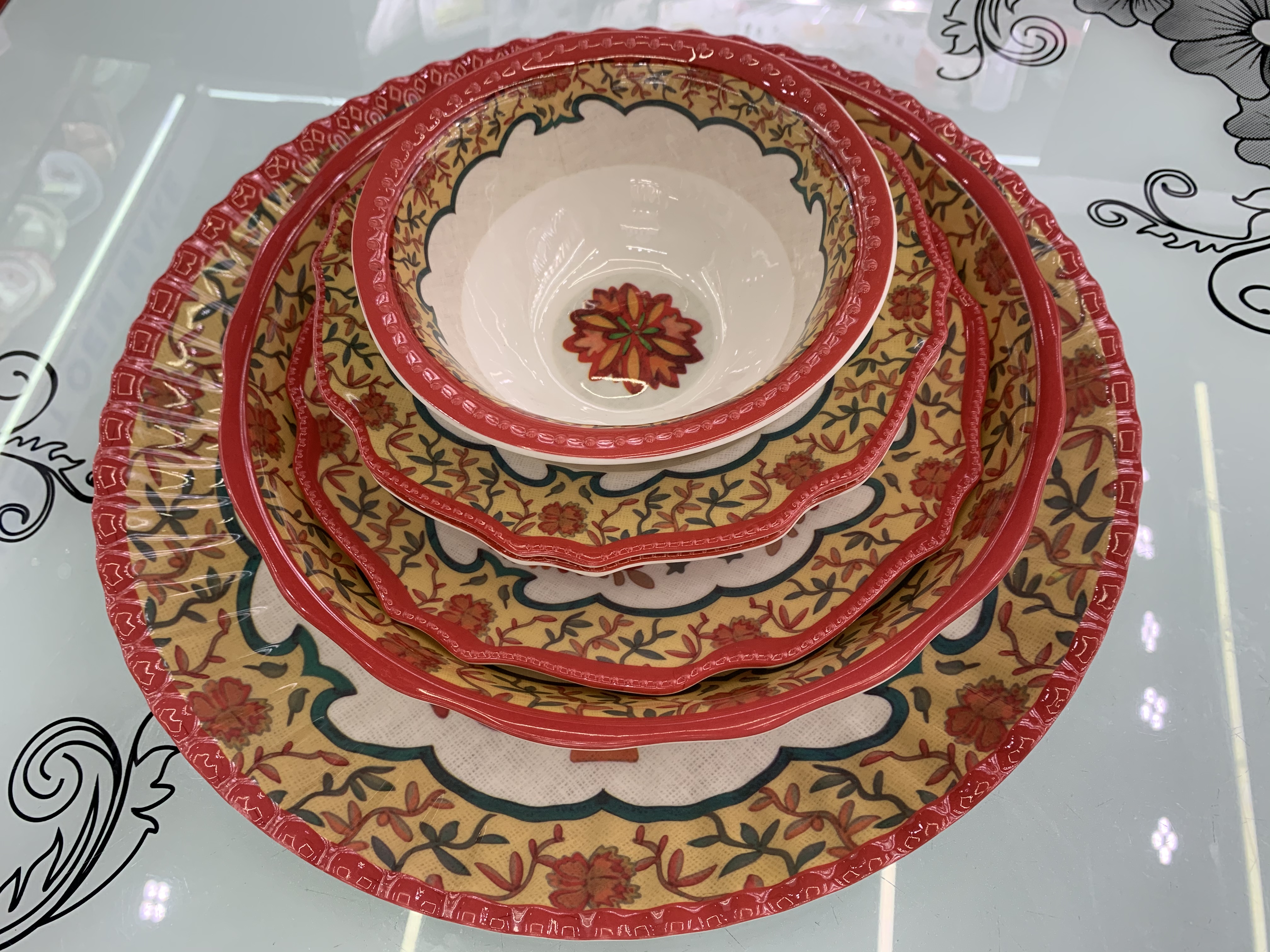 Foreign Trade Imitation Porcelain Melamine Tableware Plate Dish Western Food Plate Home Use and Commercial Use Wholesale
