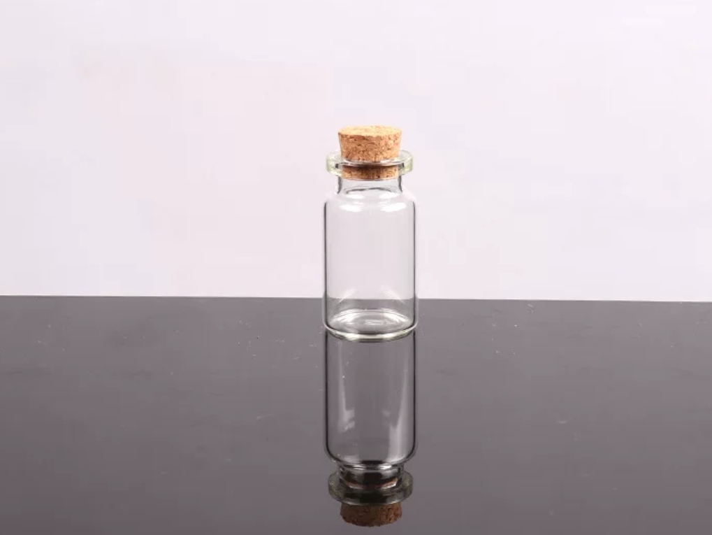 transparent glass tube bottle with cork can be customized size of each milliliter of houde glass