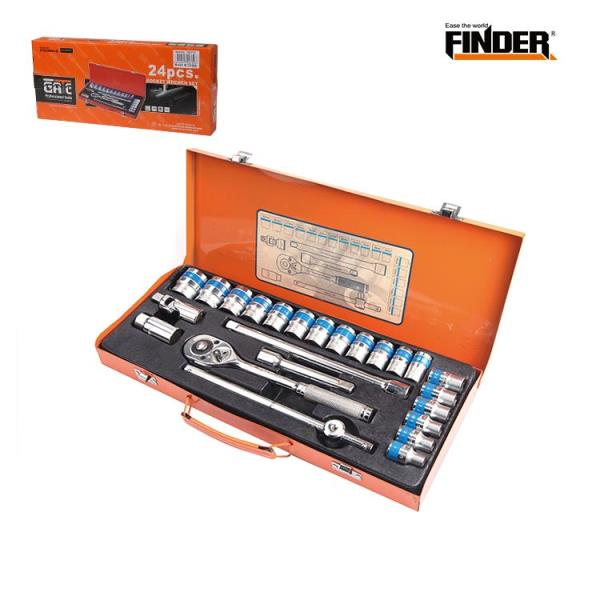 24PC精品双色蓝色带组套(滑杆型)汽修工具套装