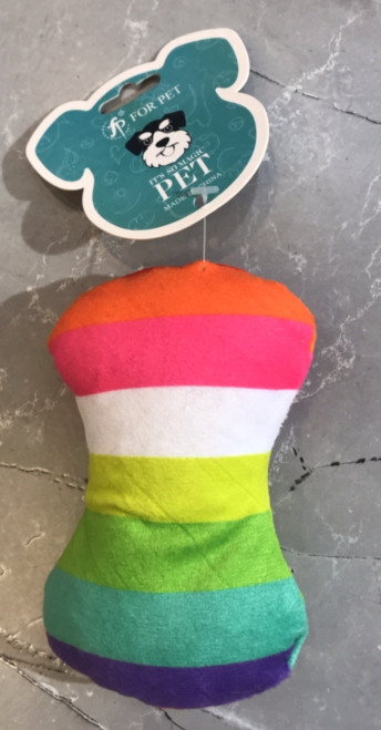 宠物毛绒玩具 彩虹骨头发声SP73298