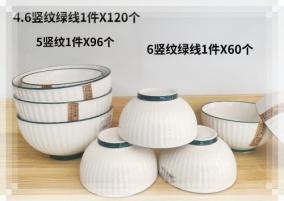 陶瓷器具家用碗 竖纹4.6寸碗SP75272