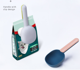 宠物饮水进食工具两色塑料粮勺SP75861图