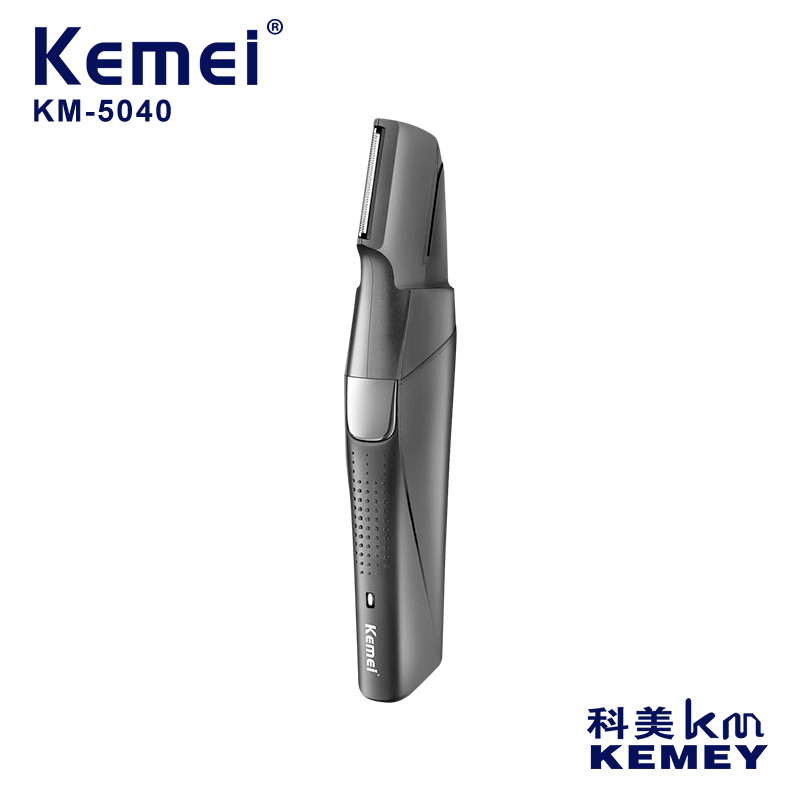 跨境厂家直供多功能刮胡刀 科美kemei剃须刀KM-5040刀头二合一鬓角修剪雕刻刮胡刀 电动