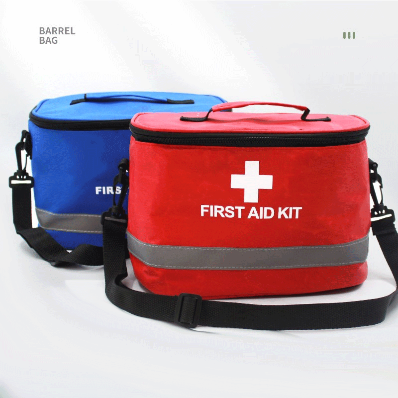 家庭急救包 家用护理收纳包 户外医疗包带肩带可手提大容量圆筒包详情图1