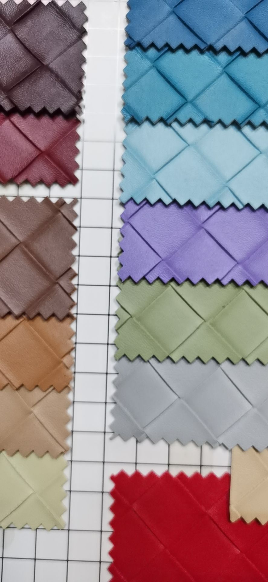 pvc large woven checkered artificial leather Specification image