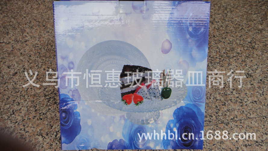 Factory wholesale of European-style luxury crystal glass high-legged PM cake plates, salad plates, direct supply of fruit plates, tableware and gifts detail image 6