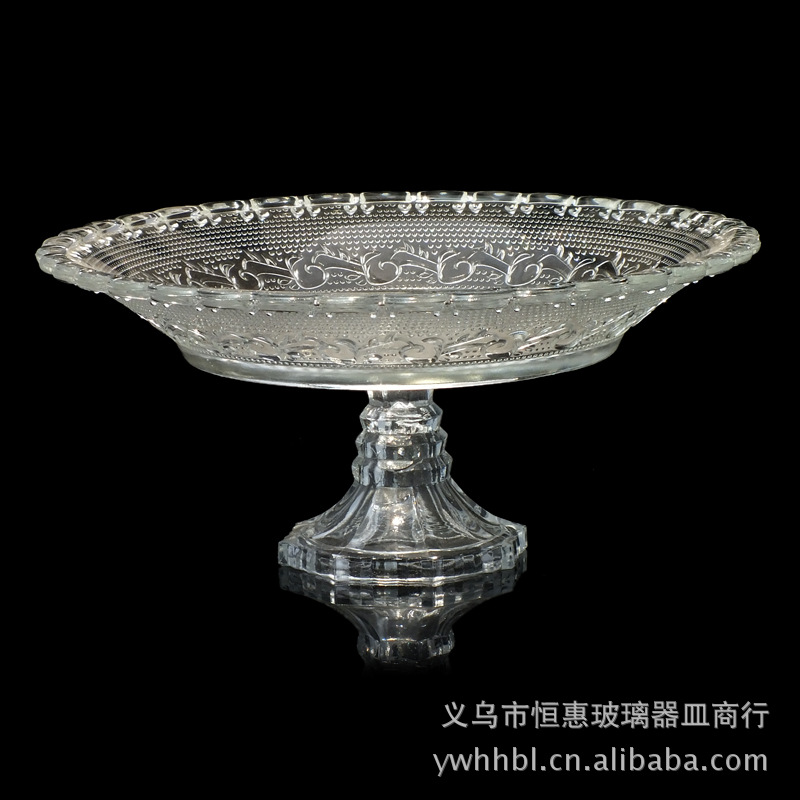 Factory wholesale of European-style luxury crystal glass high-legged PM cake plates, salad plates, direct supply of fruit plates, tableware and gifts detail image 3