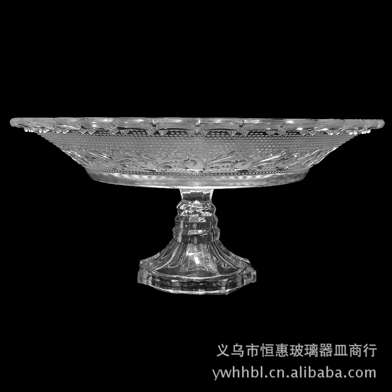 Factory wholesale of European-style luxury crystal glass high-legged PM cake plates, salad plates, direct supply of fruit plates, tableware and gifts detail image 1
