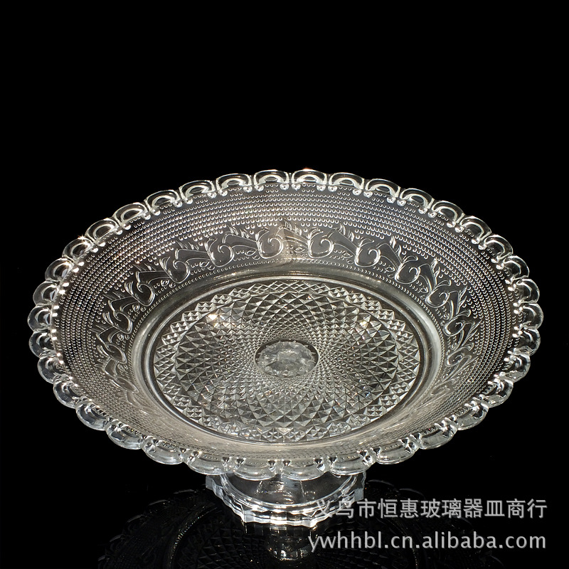 Factory wholesale of European-style luxury crystal glass high-legged PM cake plates, salad plates, direct supply of fruit plates, tableware and gifts detail image 2