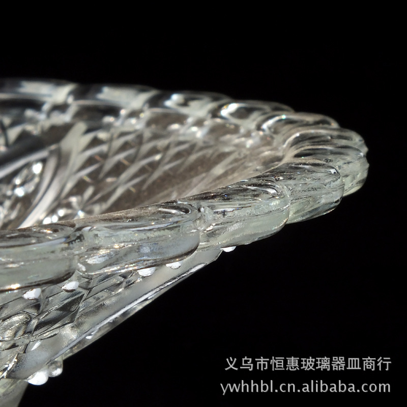 Factory wholesale of European-style luxury crystal glass high-legged PM cake plates, salad plates, direct supply of fruit plates, tableware and gifts detail image 4