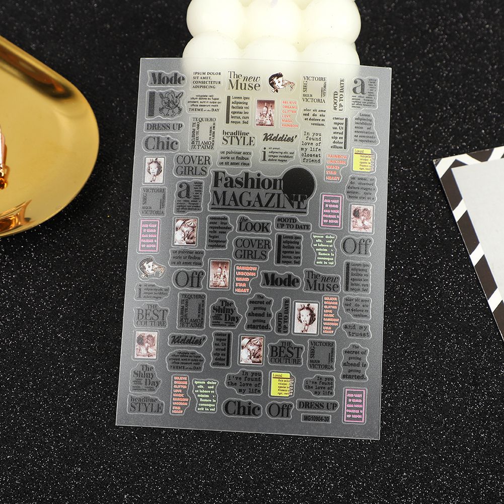 MG craft ins uñas pegatinas adhesivos adhesivo de uñas tiene una buena capacidad de pegar, un fuerte sentido de realismo, el patrón es muy claro, muchos estilos, venta directa de fábrica flexible nuevo proceso con pegatinas adhesivas muchos estilos Specification image