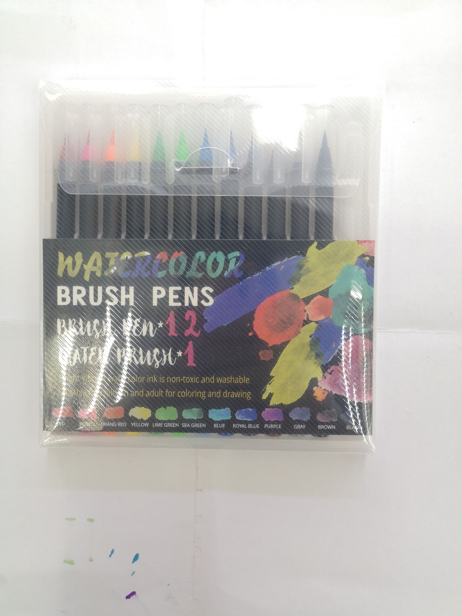 水溶彩色笔，软头笔细节图