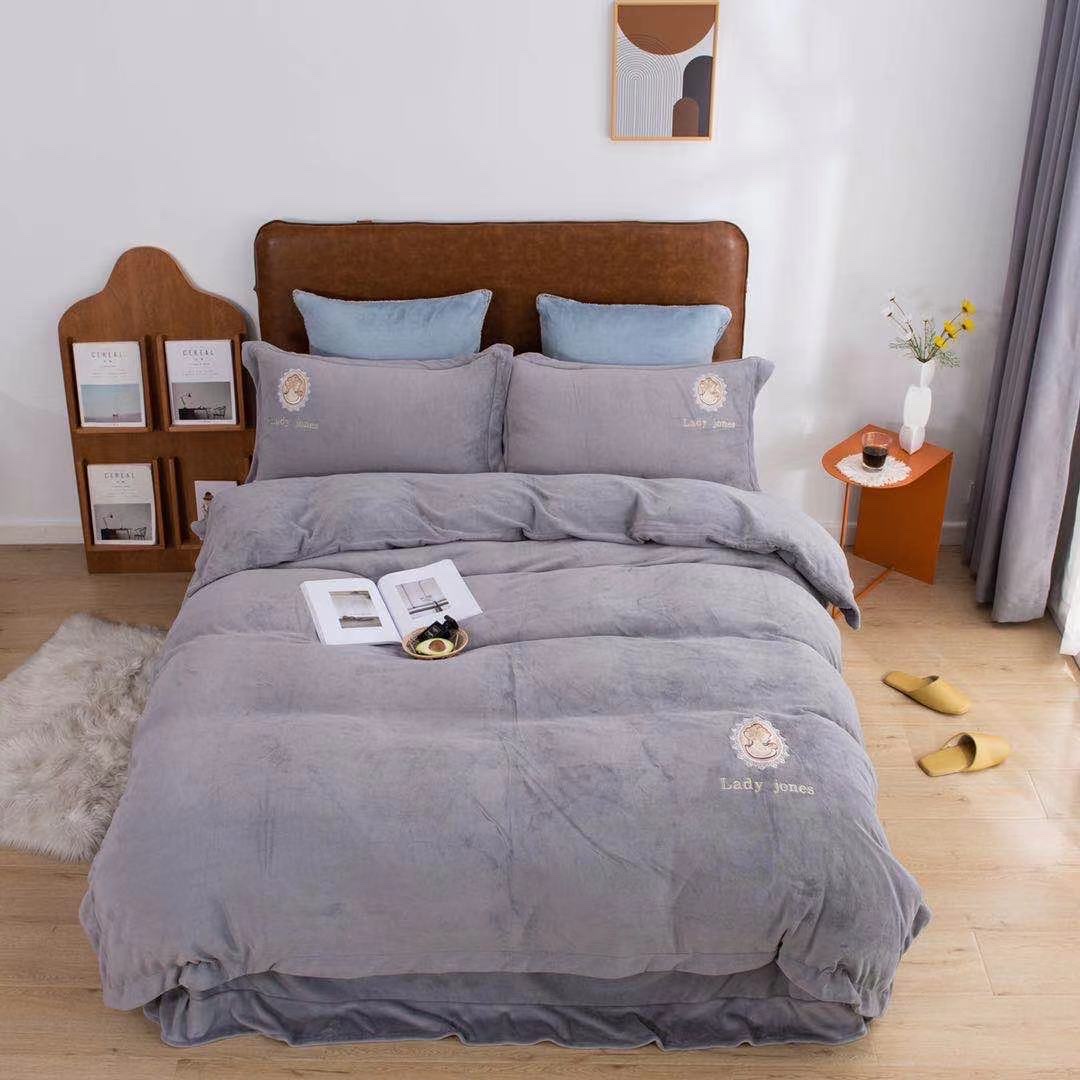 纯色牛奶绒四件套200*230详情图1