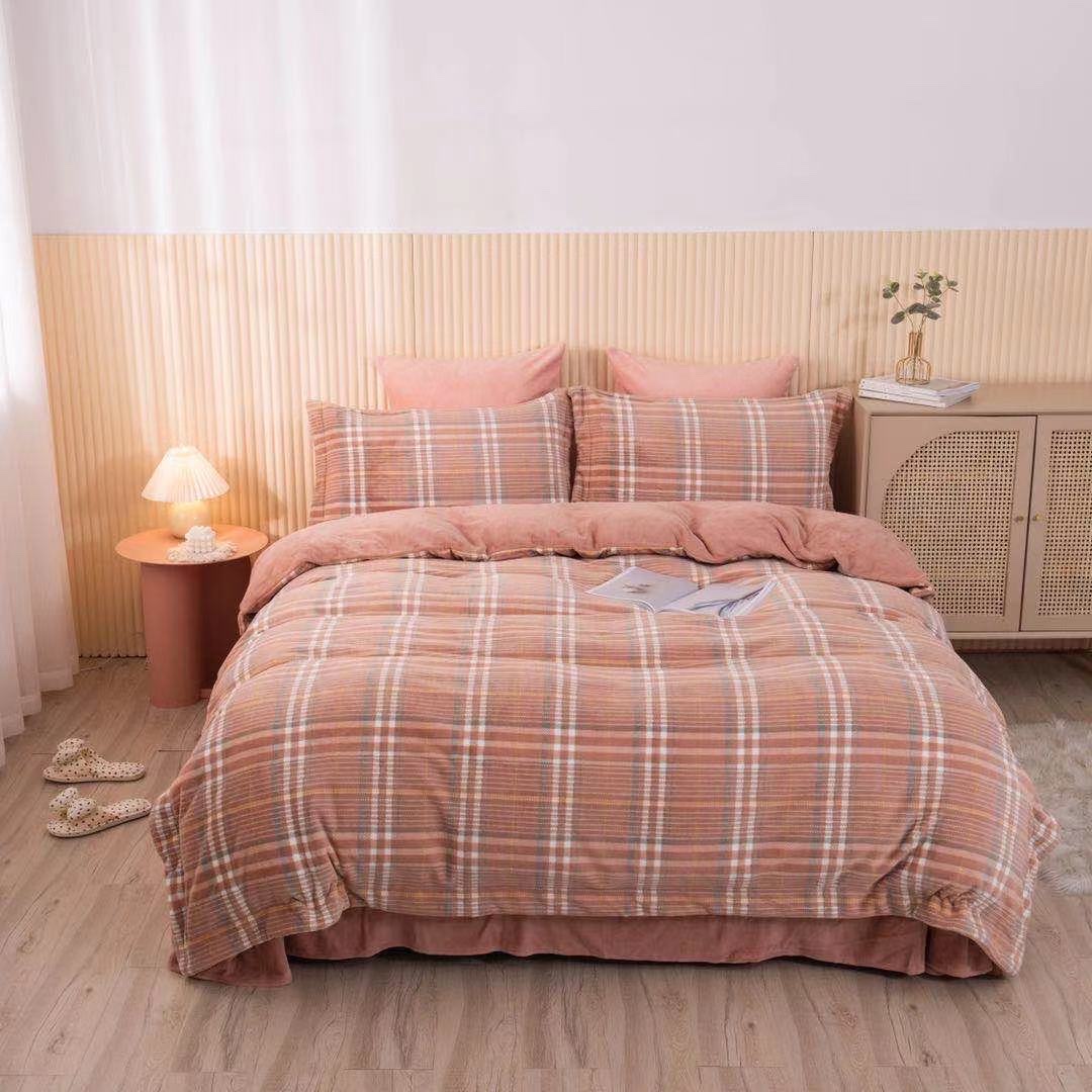 Printed milk velvet four-piece set 200*230