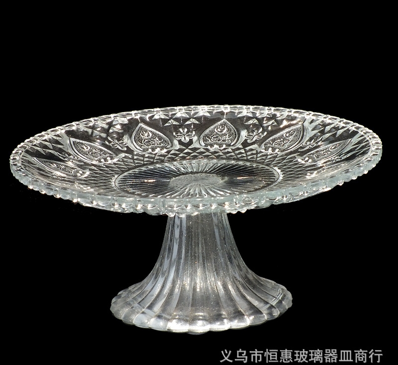Manufacturers Wholesale Crystal Glass Rbc High Foot Cake Plate Fruit Bowl Glass Art Tableware Gifts Item Picture