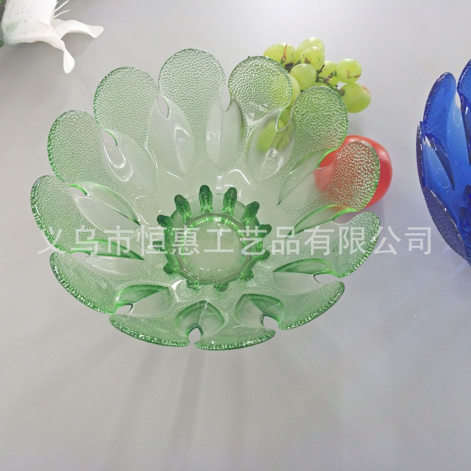 Wholesale Glass Fruit Plate Centrifugal Plate Color Plate Gift Crafts Hotel Supplies Ktv Bean Fishing Snack Plate undefined
