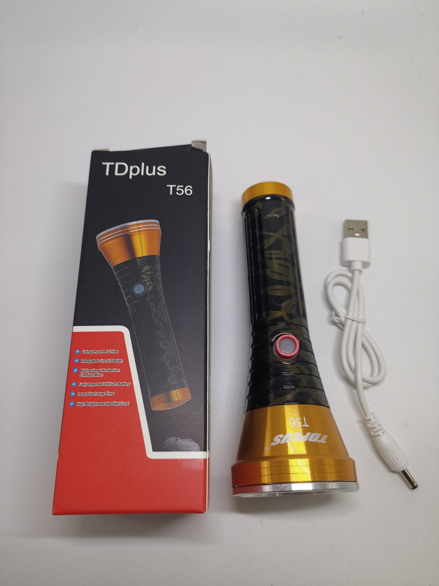 铝合金+塑料一体手电筒产品图