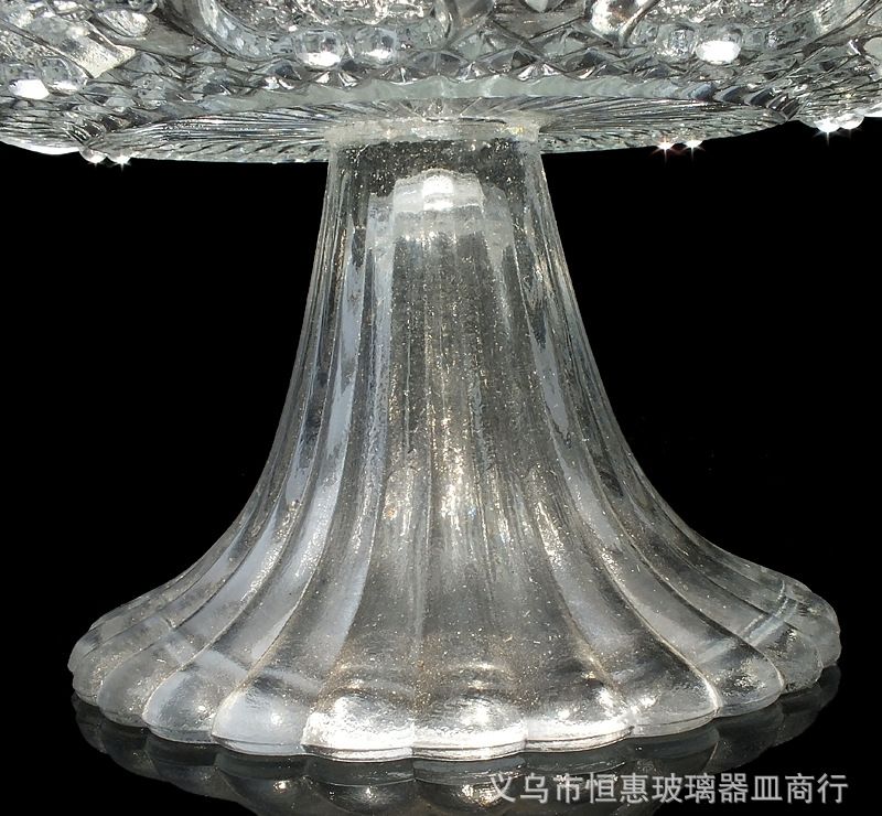 Manufacturers Wholesale Crystal Glass Rbc High Foot Cake Plate Fruit Bowl Glass Art Tableware Gifts Specification drawing