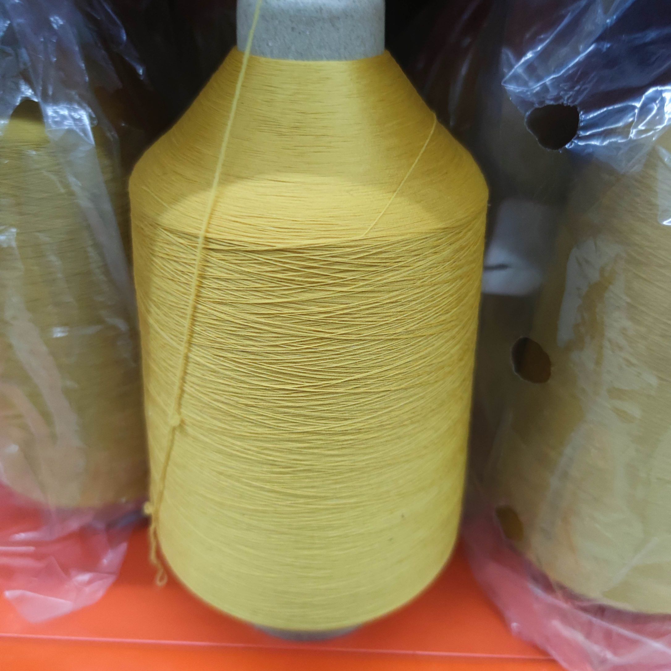 Nylon colored high-elastic filament chemical fiber yarn base yarn, 70D/2, 100/2 elastic thread, elastic filament, yellow