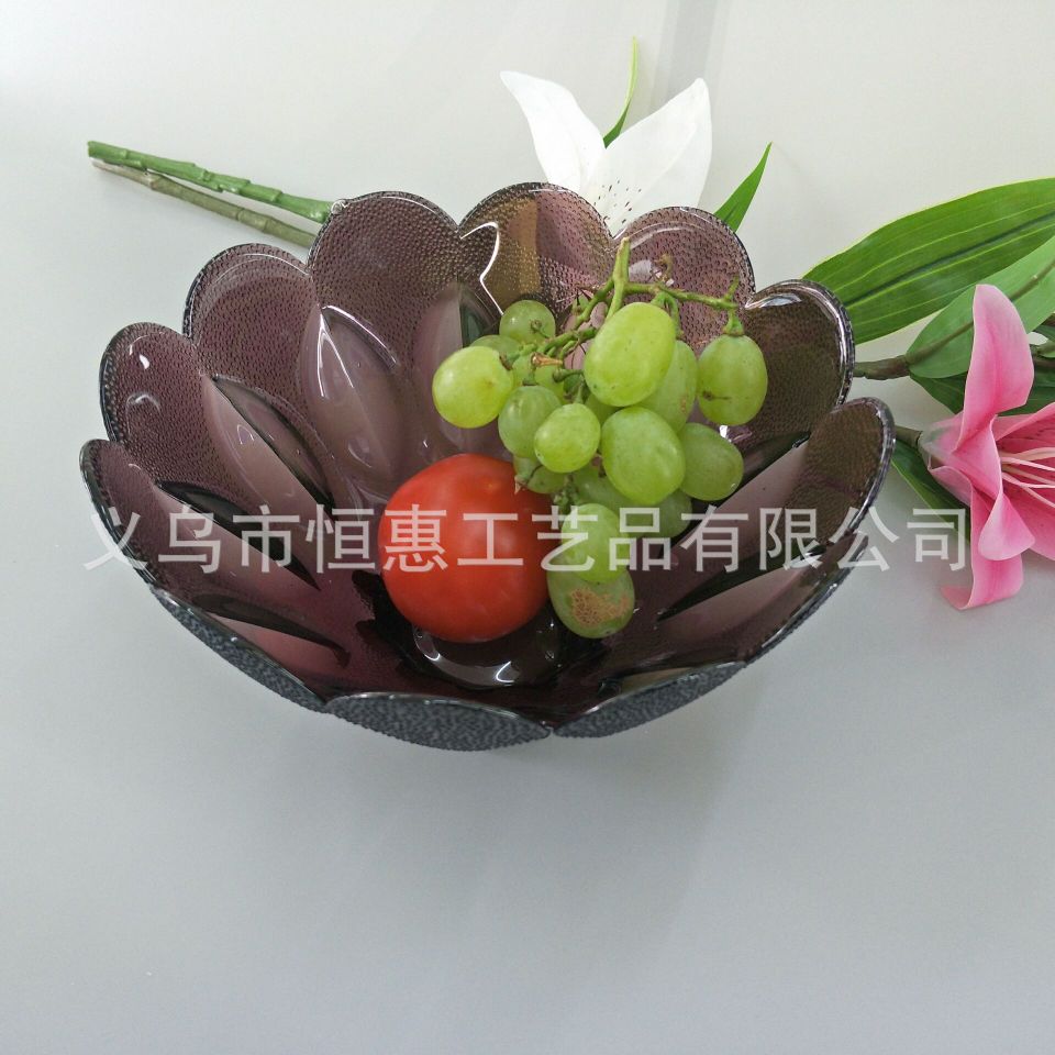 Wholesale Glass Fruit Plate Centrifugal Plate Color Plate Gift Crafts Hotel Supplies Ktv Bean Fishing Snack Plate undefined