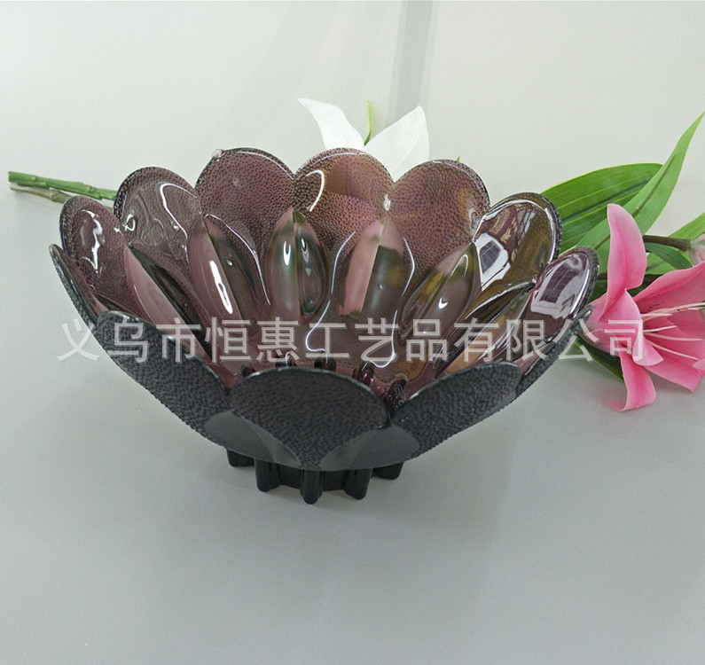 Wholesale Glass Fruit Plate Centrifugal Plate Color Plate Gift Crafts Hotel Supplies Ktv Bean Fishing Snack Plate undefined