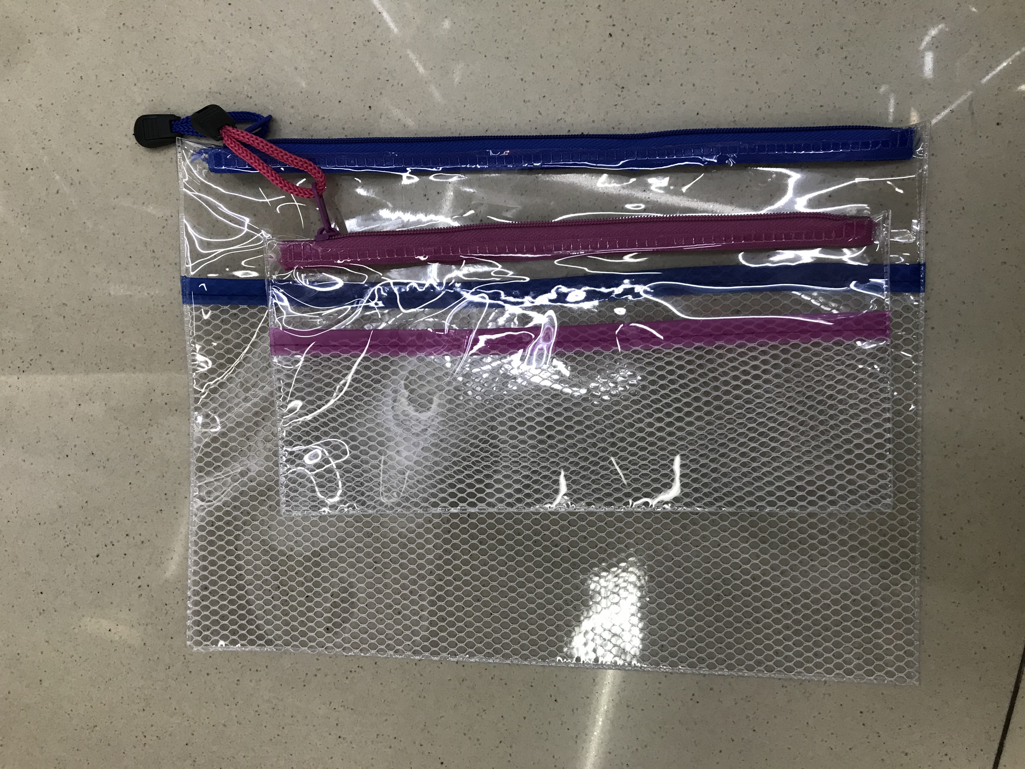 A4pvc透明夹网袋，pvc透明票据袋，pvc拉边袋详情图2