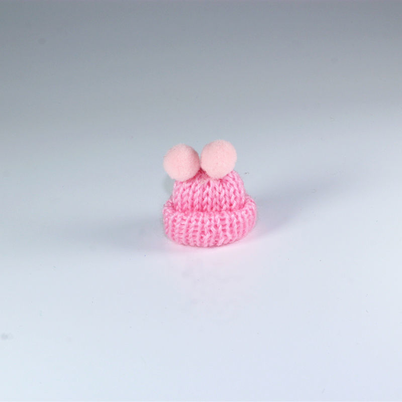 圣诞节迷你毛线小帽子双球奶茶手指帽Diy发夹头饰胸针蝴蝶结饰品包包衣服材料