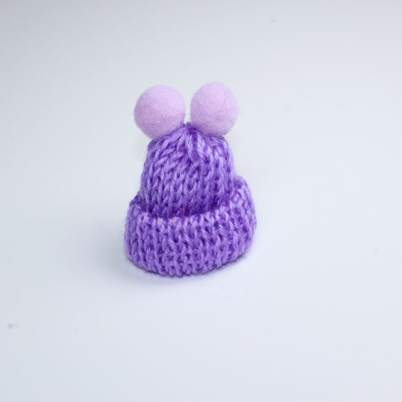 圣诞节圣诞节迷你毛线小帽子双球奶茶手指帽Diy发夹头饰胸针蝴蝶结饰品包包衣服材料配件