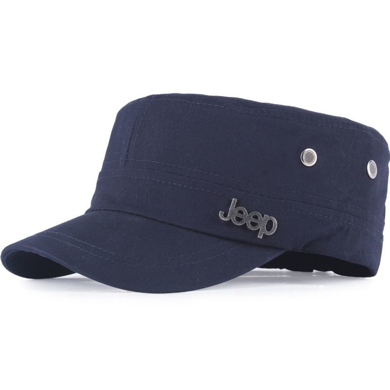 太阳帽棒球鸭舌帽子男士韩版潮春夏秋冬天遮阳帽平顶军帽户外钓鱼藏青