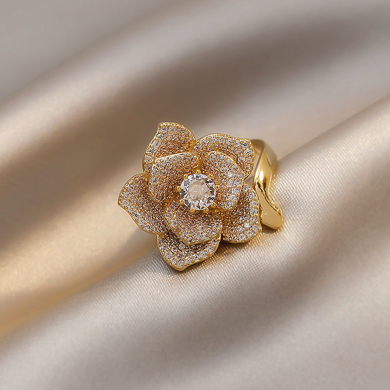 戒指/锆石/开口可调节白底实物图