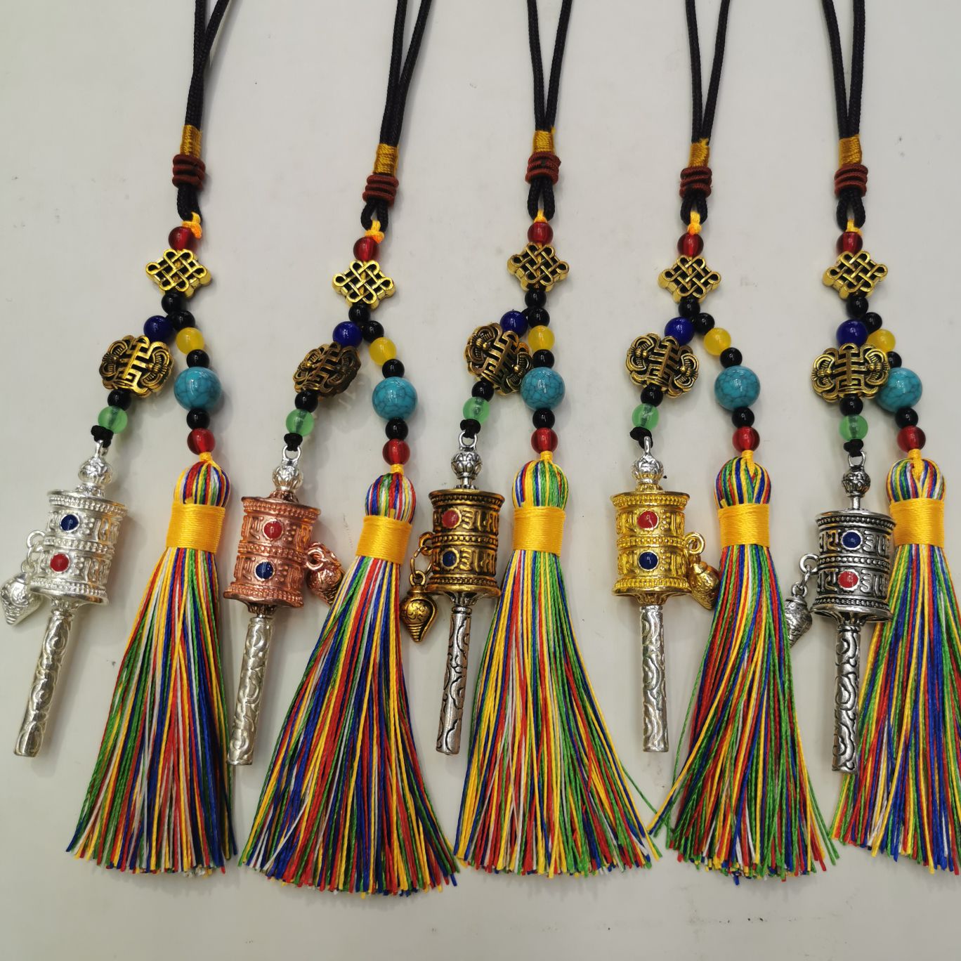 Tibetan-style waist tag bag with a rotating wheel pendant