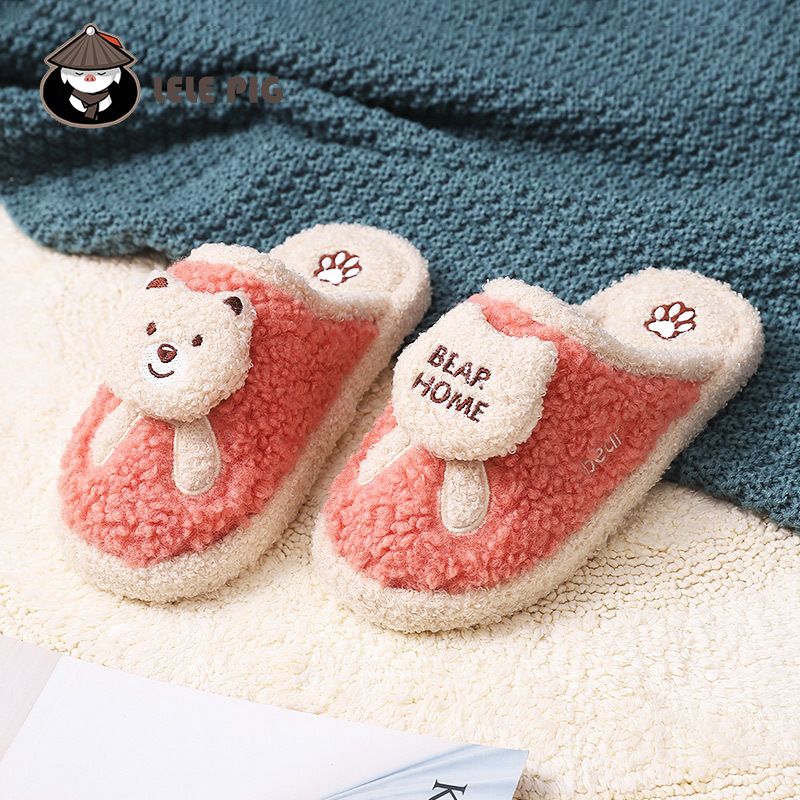 New national trend autumn and winter cotton slippers, women's indoor home anti-slip and warm shoes, couples' cute and warm plush cotton slippers pic 3