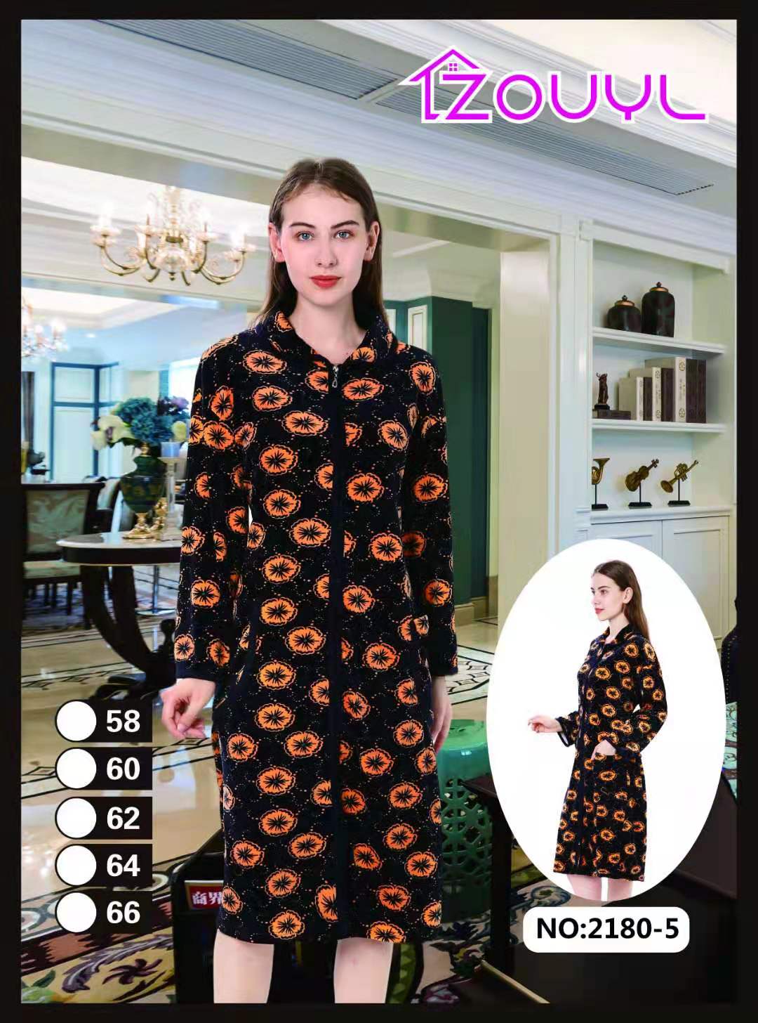 Large-sized women's zippered long dress and home wear Application Scenario