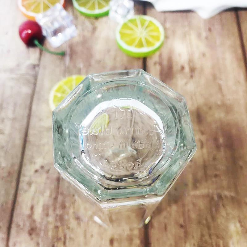 Household Glass Non-Toxic Lead-Free Transparent Living Room Water Cup Heat-Resistant Thick Bottom Tea Cup Creative Juice Cup High Octagon Cup details Picture
