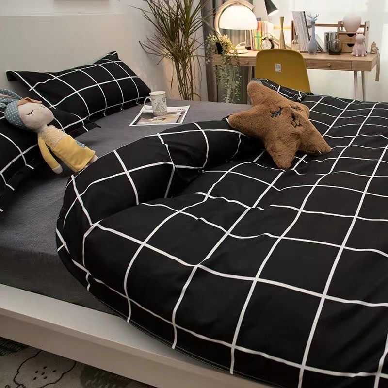 Simple style bed set of three or four pieces 44
