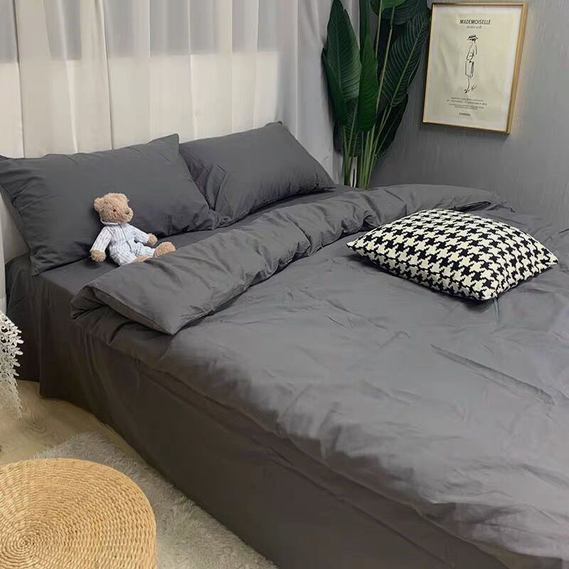 04 Simple style bed three-piece and four-piece sets