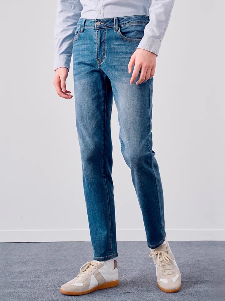 Spring and autumn light-colored jeans for men, loose Korean-style trendy casual pants, men's long pants Specification image