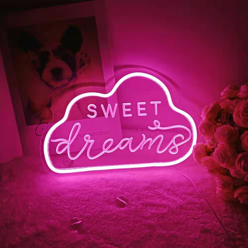 LED neon light bar party creative decoration neon light backboard, acrylic backboard light, led decorative light, cloud pink 31*20cmUSB interface Application Scenario