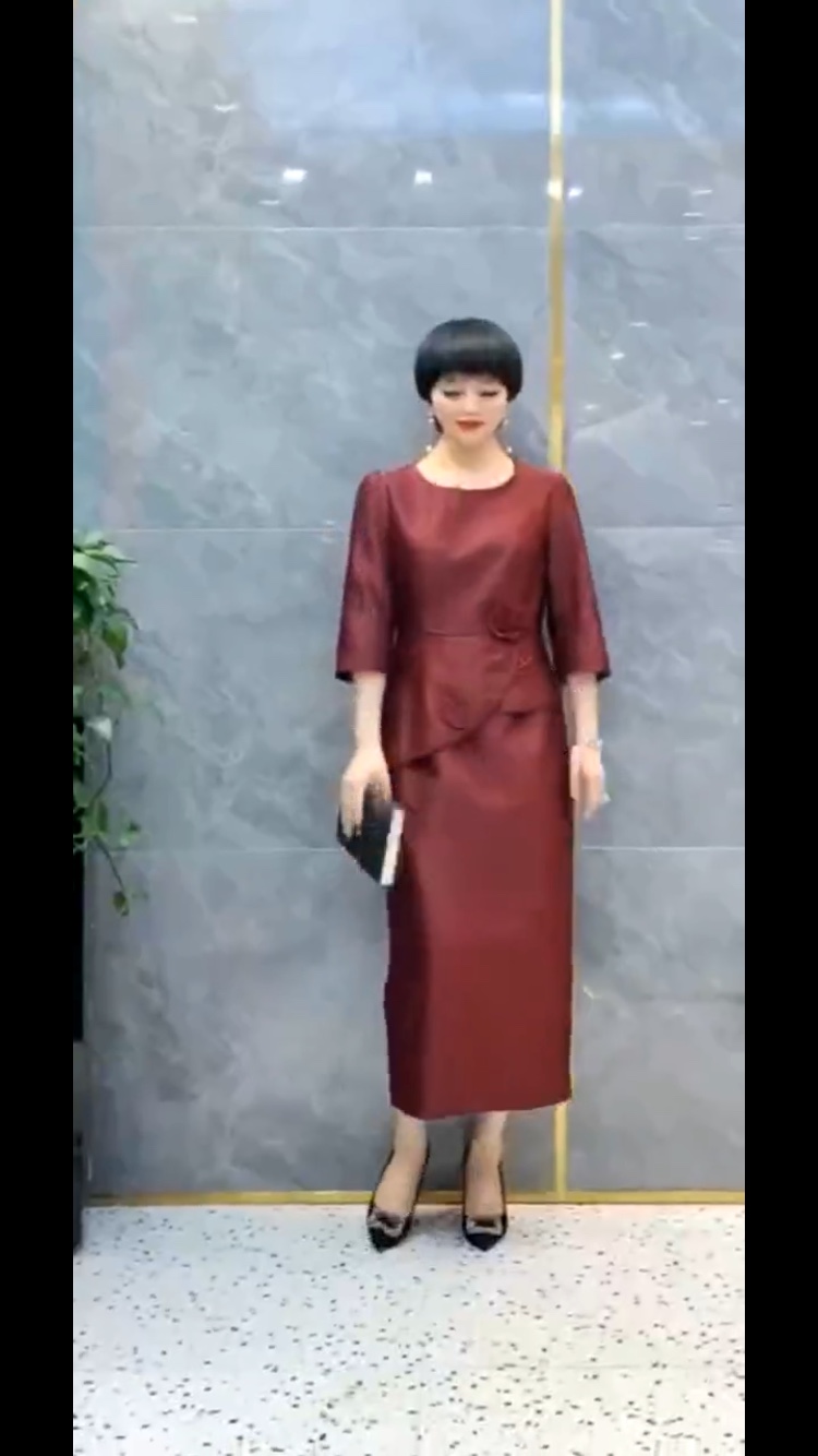 New fashionable, trendy, casual, original, classic and comfortable 211034 coffee bronze dress