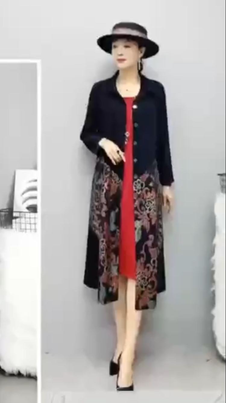 New fashionable, trendy, casual, original, classic and comfortable 211031-2 black patchwork dress