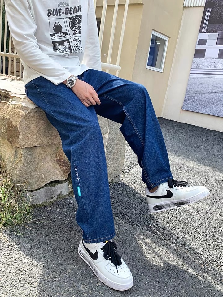 New pure cotton Korean-style jeans, casual pants and men's trousers from a trendy jeans brand