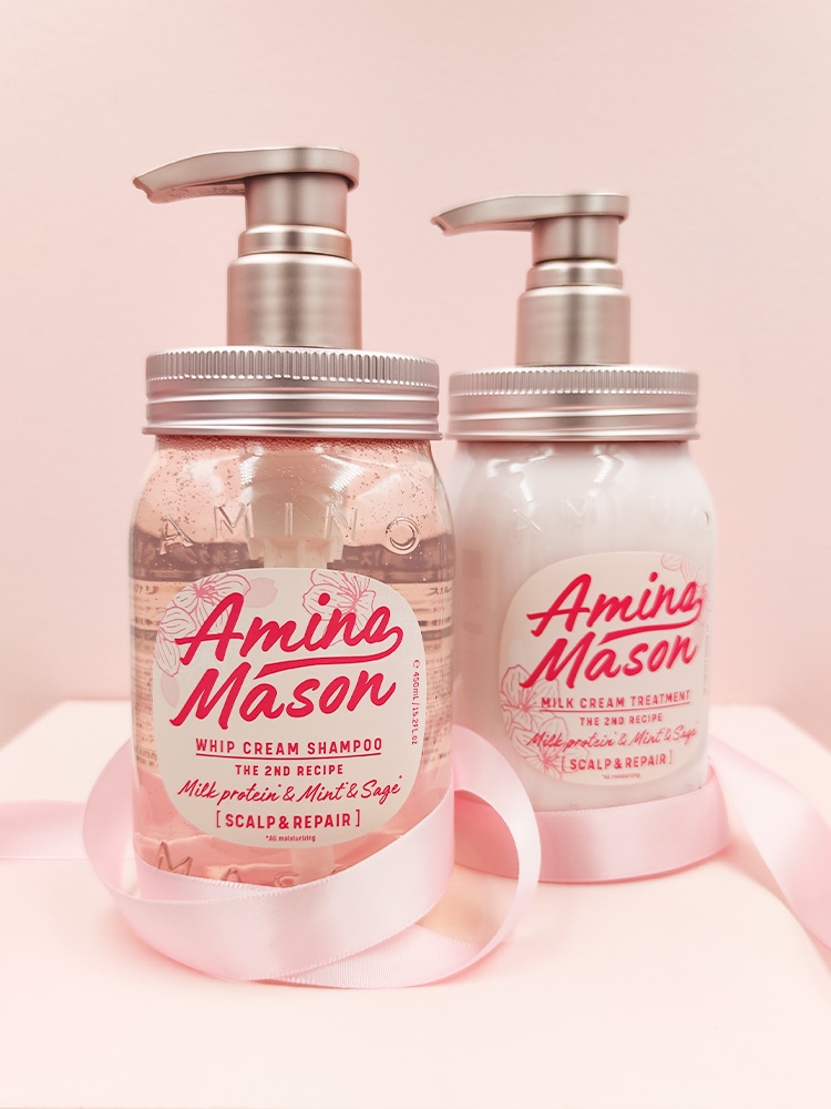 Japanese amino mason Amino Silicone-Free Cherry Blossom Refreshing Amino Shampoo and Conditioner Set Specification image