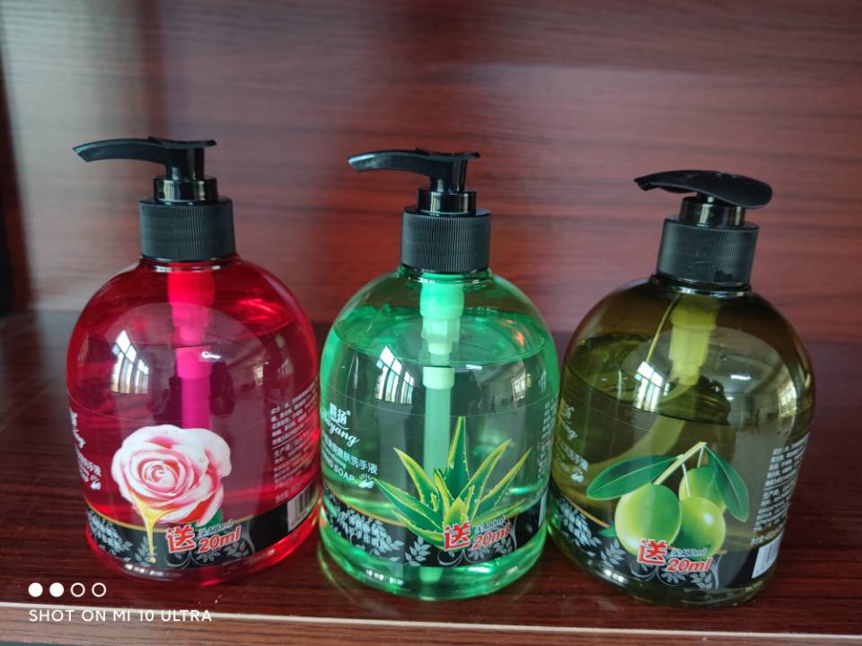圆瓶洗手液500ml，中文款，柠檬，橄榄，芦荟，玫瑰，装箱量30瓶，一箱一款不混装
Hand wash详情7