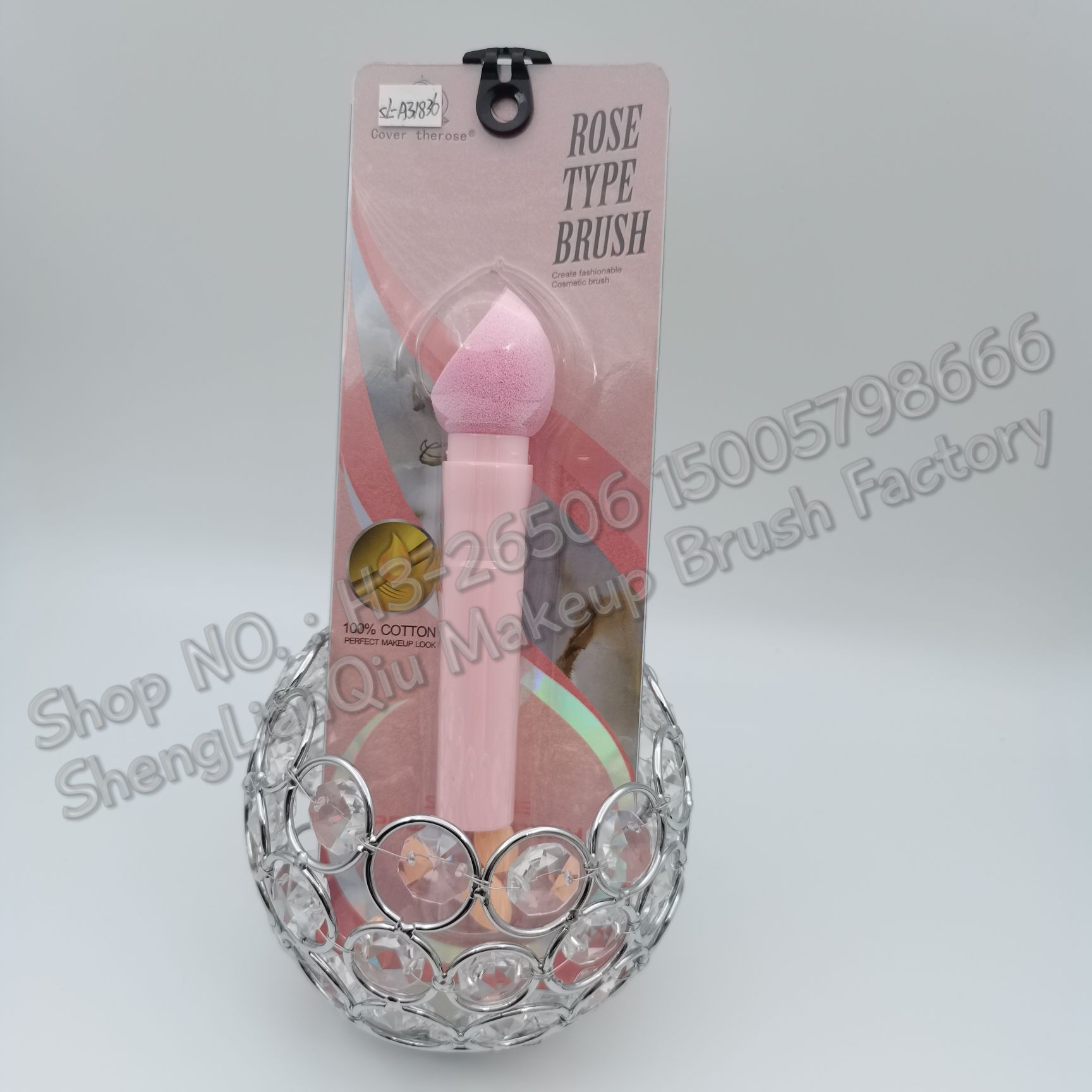 Shenglianqiu's new makeup foundation brush sponge powder puff set: Foundation brush +3 eyeshadow brushes combo card packaging for color mixing detail image 4