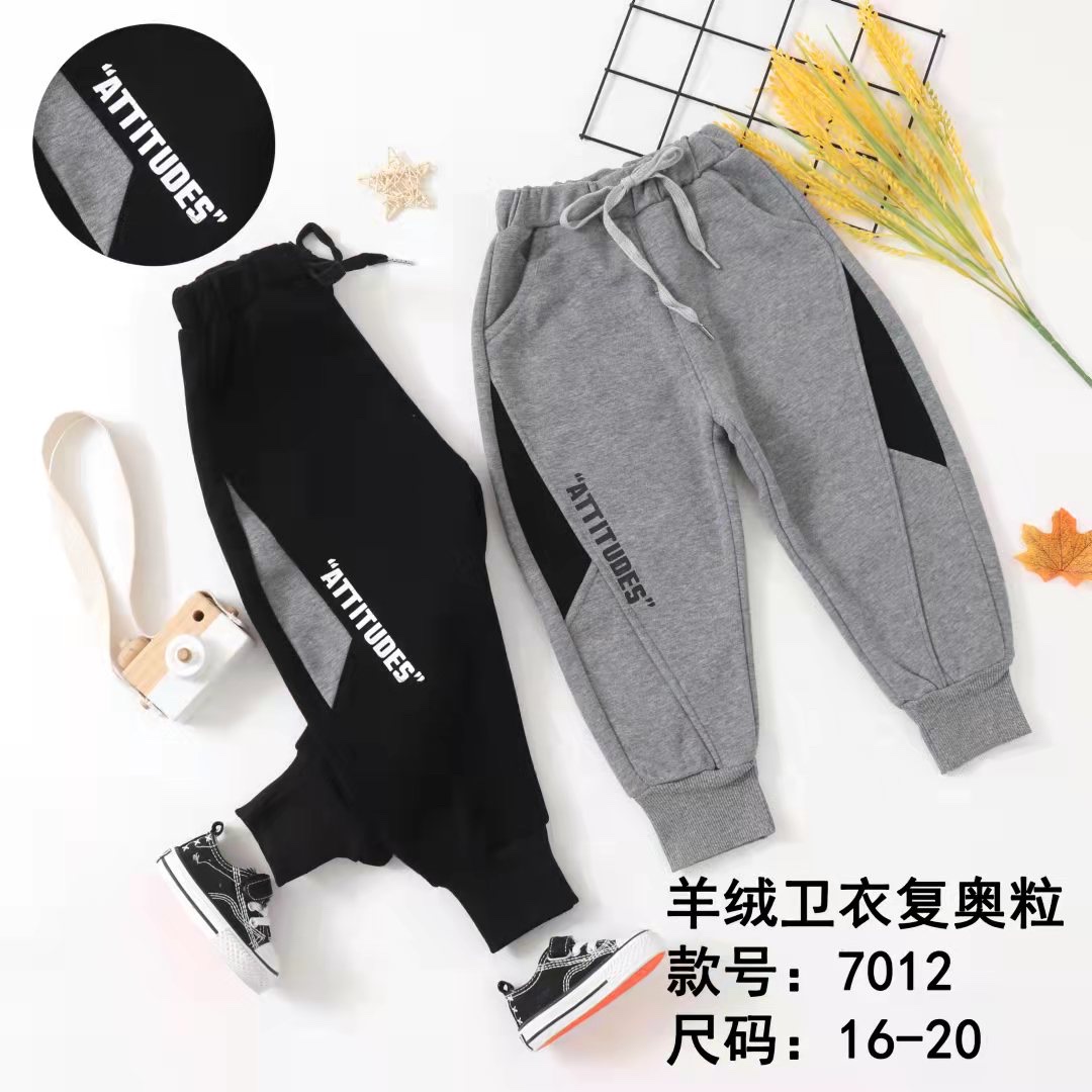 2021童装童裤羊绒卫衣复合奥粒绒 童装童裤 1-5岁运动休闲童裤详情2
