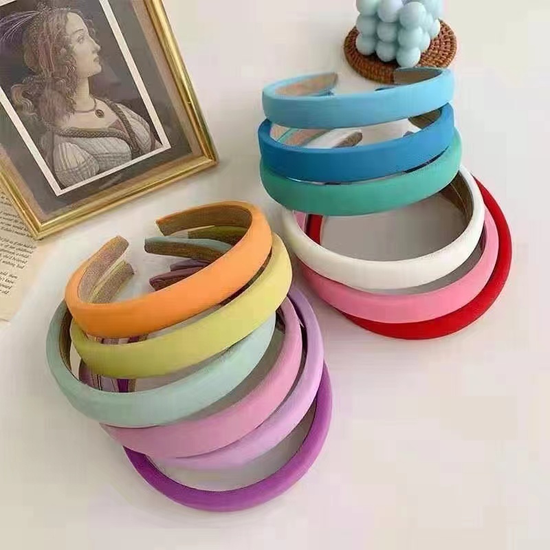 Hairband for women, forest-style, super fairy-like Internet celebrity, solid color, sweet and versatile, sponge wide edge headband, simple Korean facial cleansing hair accessory Specification image