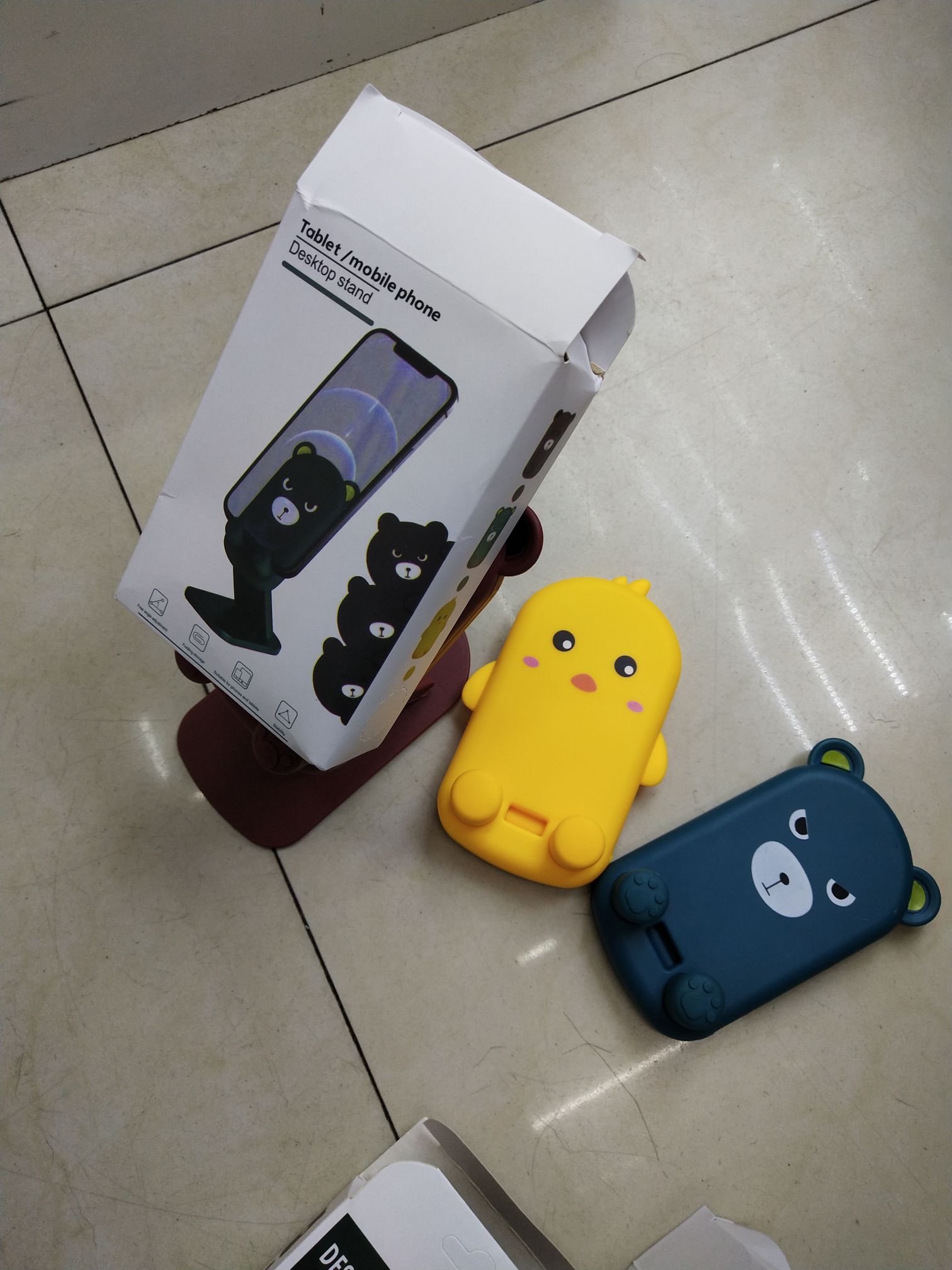 PP料卡通手机支架 硅胶底垫详情图6