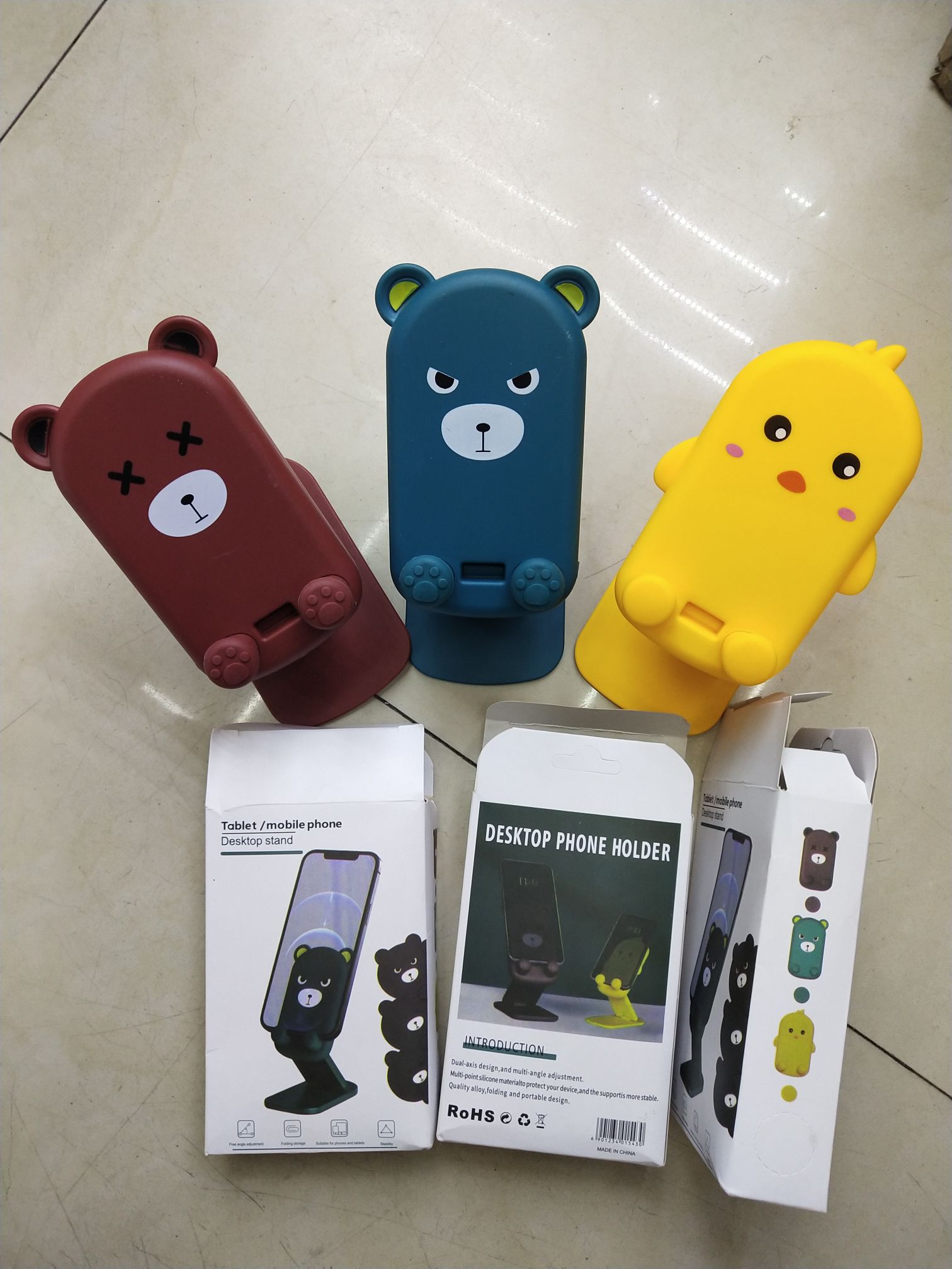 PP料卡通手机支架 硅胶底垫详情图8