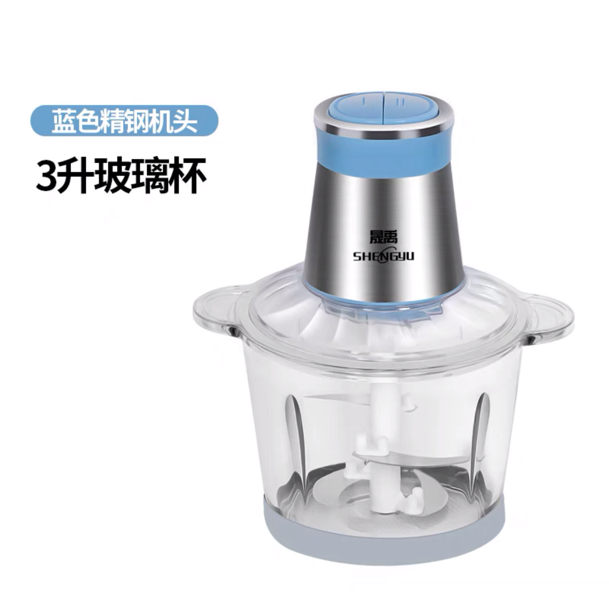 Electric food processor, meat grinder, glass body, copper motor meat mixer pic 2